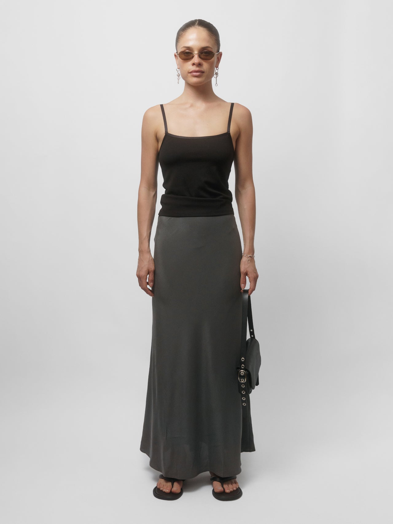 The Lair Apparel Greta Ankle Skirt Smoke