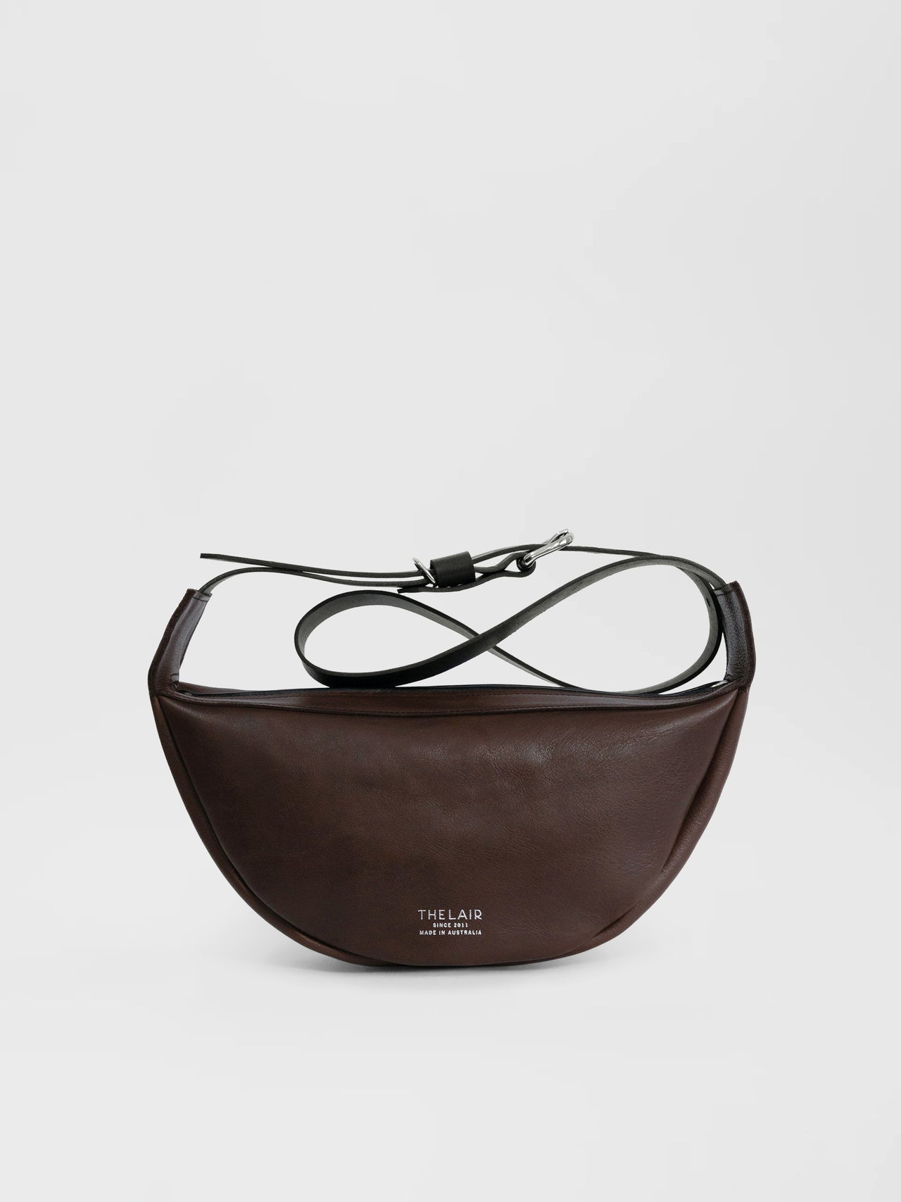 The Lair Slouch Zipper Bag Large Mahogany Silver