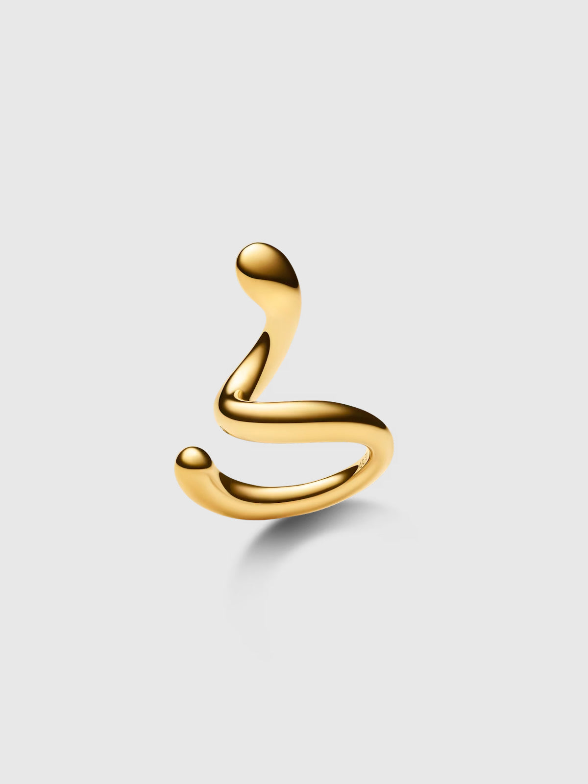 Maria Black Coil Whirl Ear Cuff Right Gold Plated