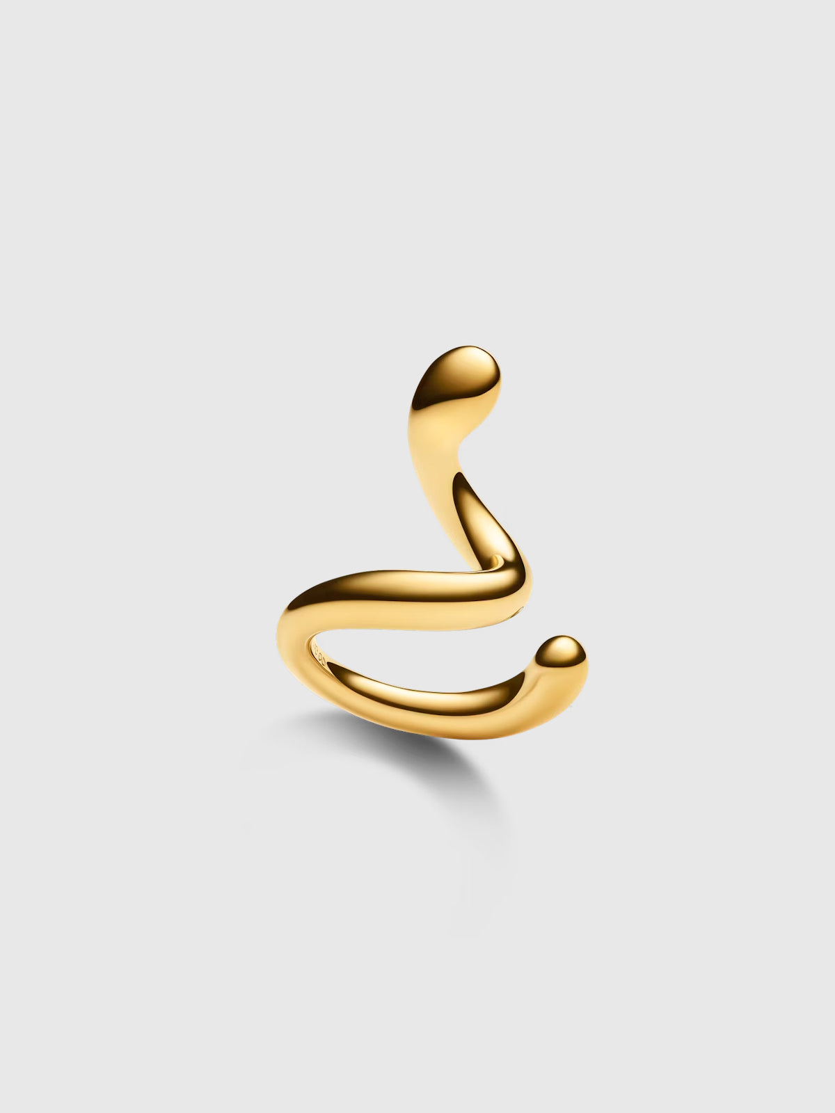 Maria Black Coil Whirl Ear Cuff Left Gold Plated