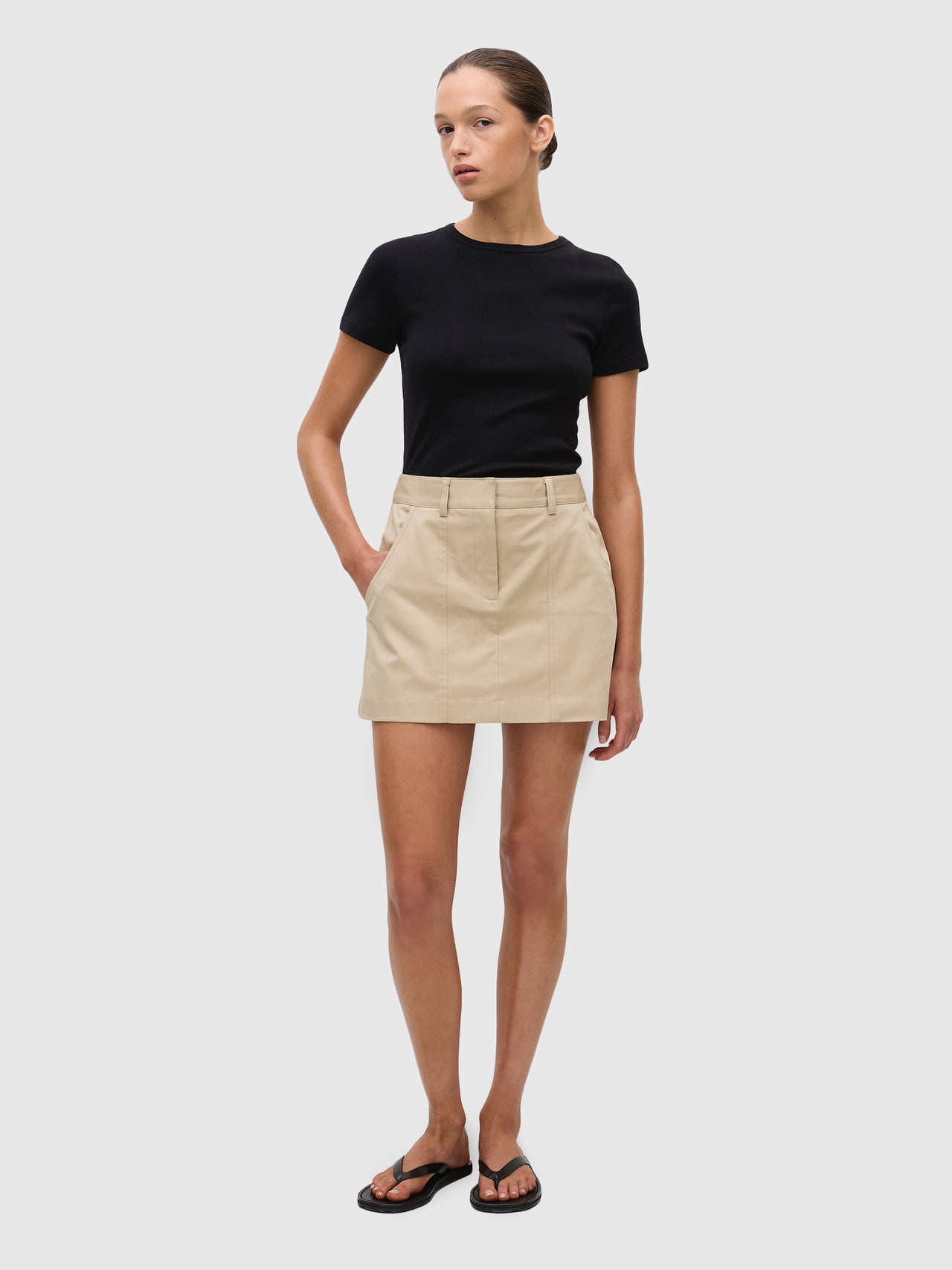 Matteau Tailored Mini Skirt Taupe