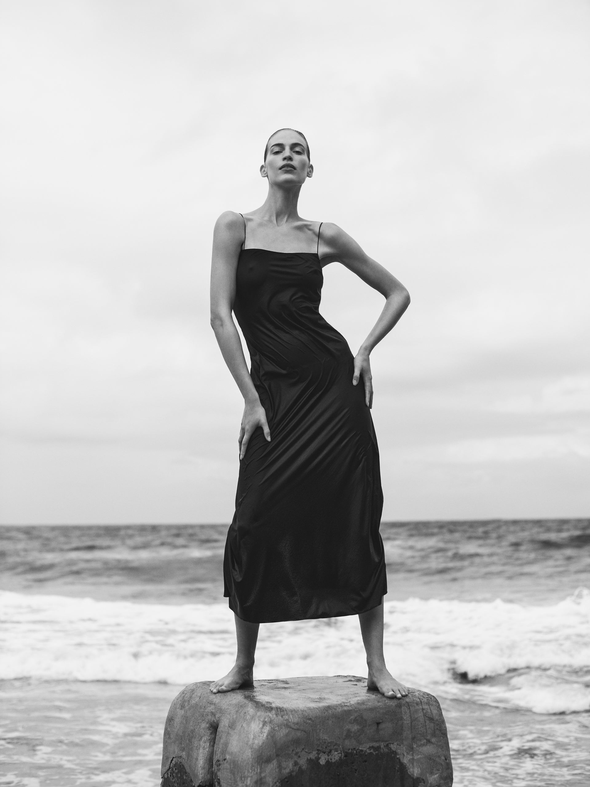 Matteau Square Slip Dress Black