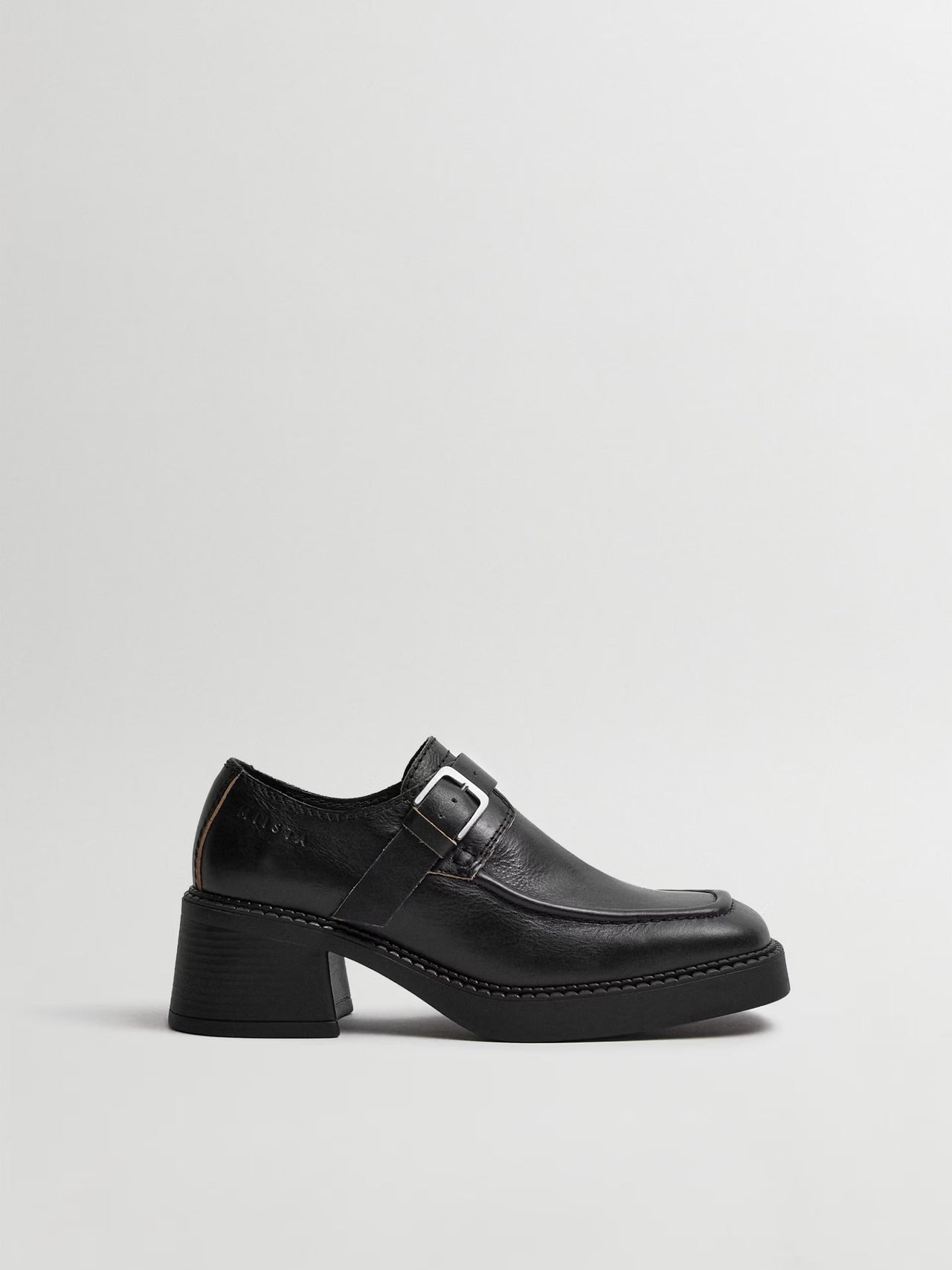MIISTA x E8 Giesela Black Buckle Brogues
