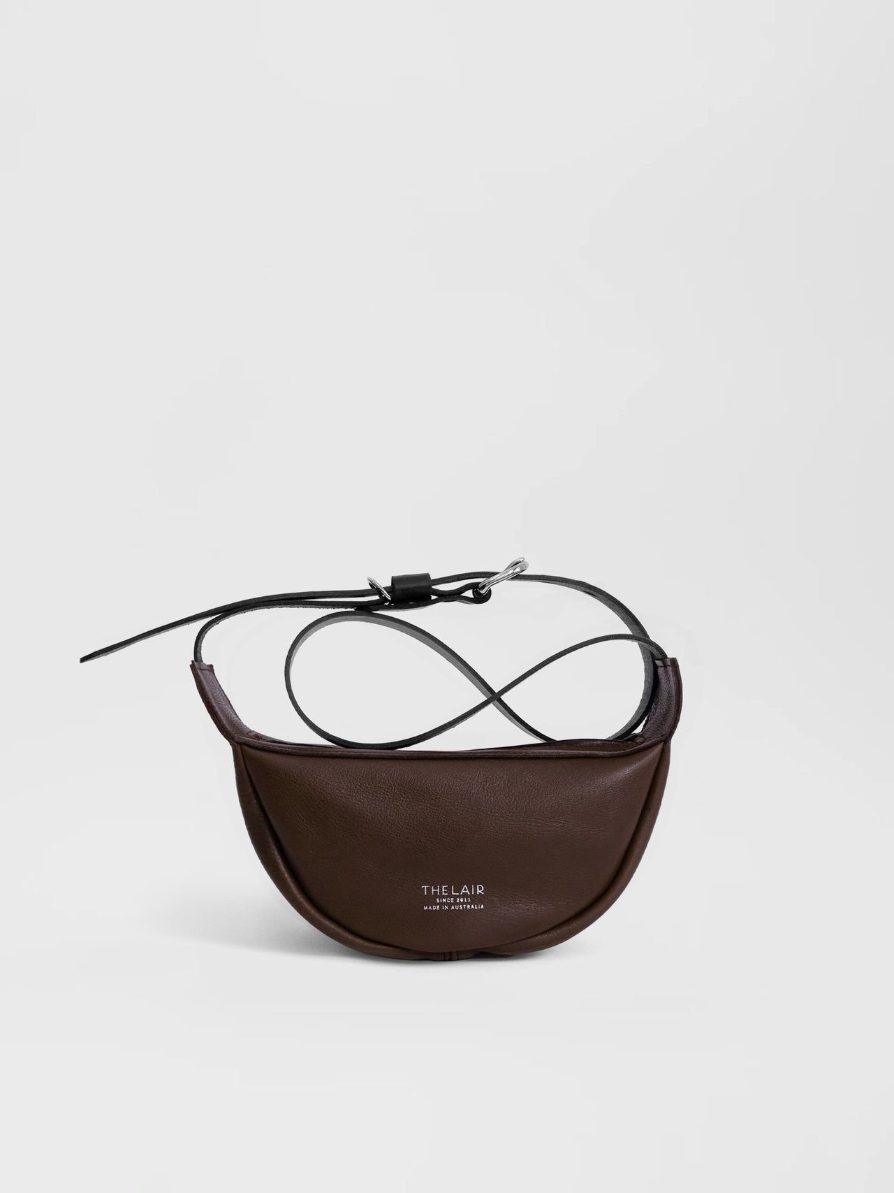 The Lair Slouch Zipper Bag Mini Mahogany Silver