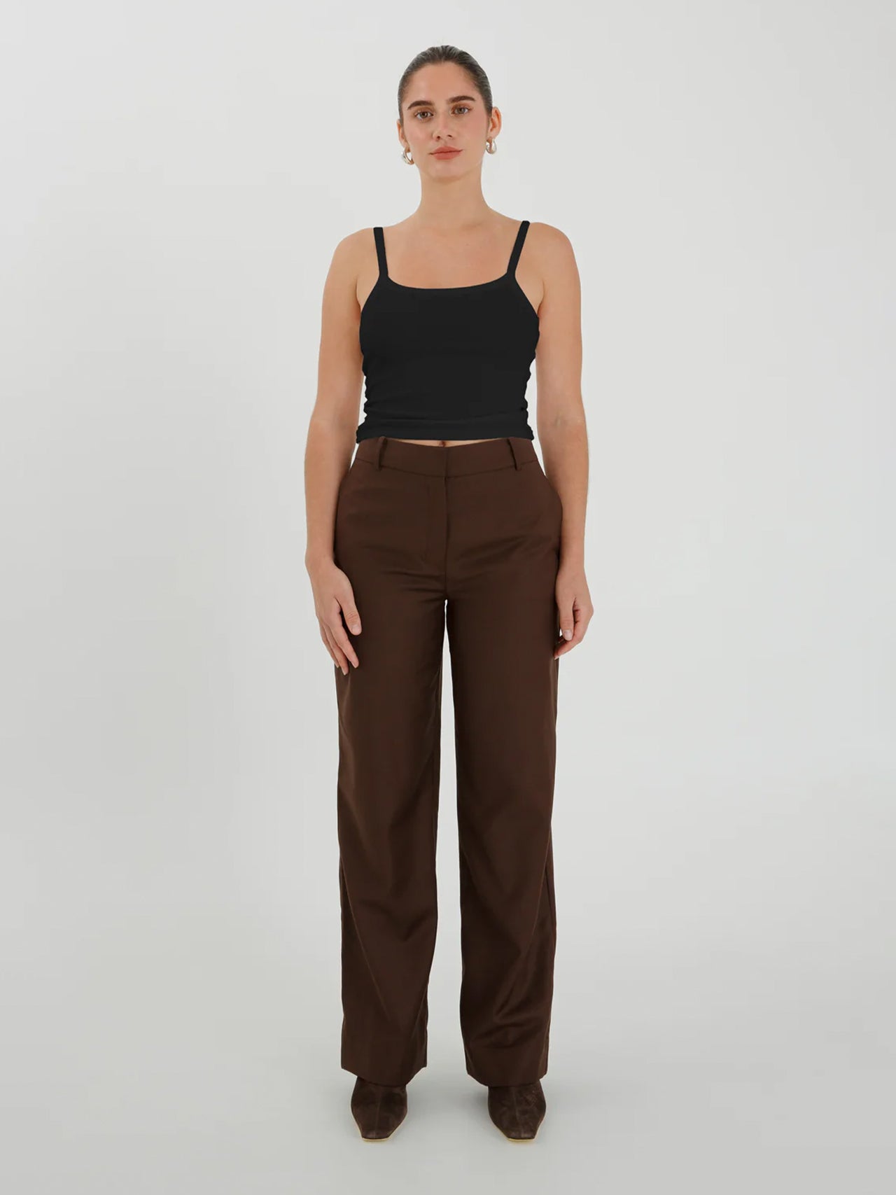 Olga Joan Ribbed Singlet Nera