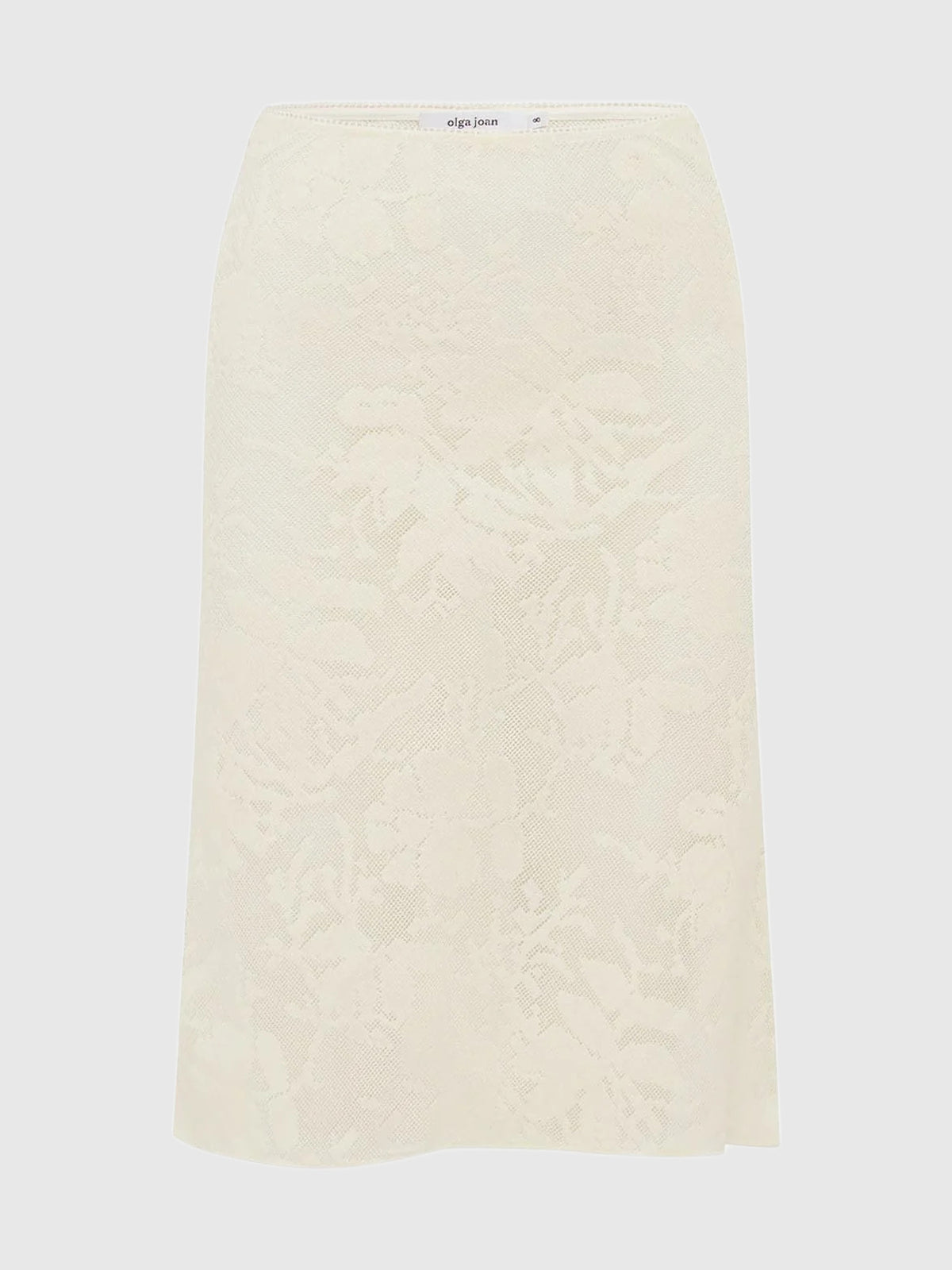 Olga Joan Bias Knee Skirt Burro Lace