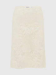 Olga Joan Bias Knee Skirt Burro Lace