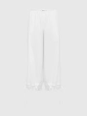 Olga Joan Lace Edge Pantalon Bianca