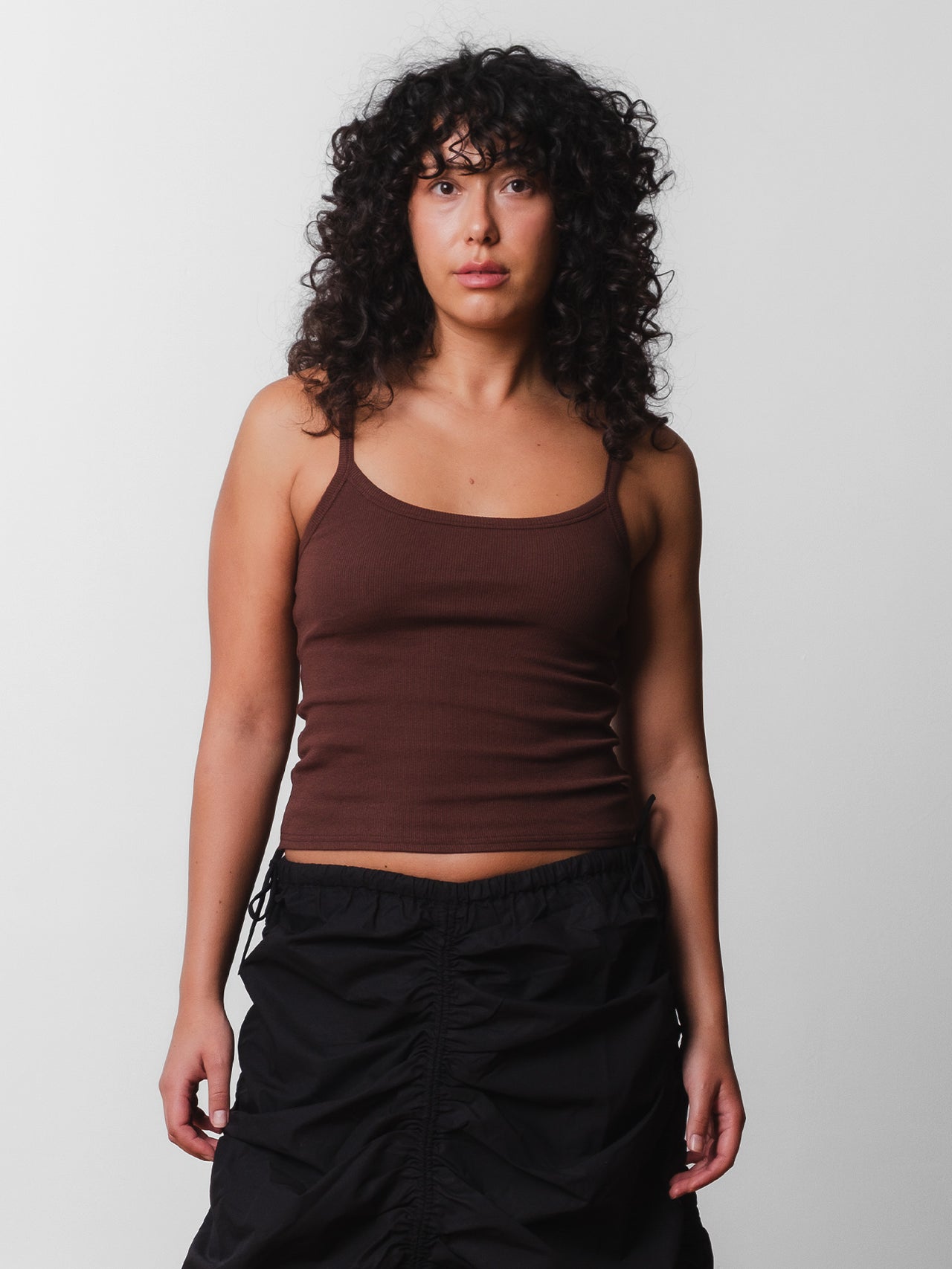 Olga Joan Ribbed Singlet Ciocco