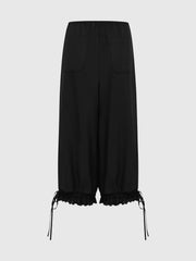 Olga Joan Lace Edge Pantalon Nera