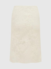 Olga Joan Bias Knee Skirt Burro Lace