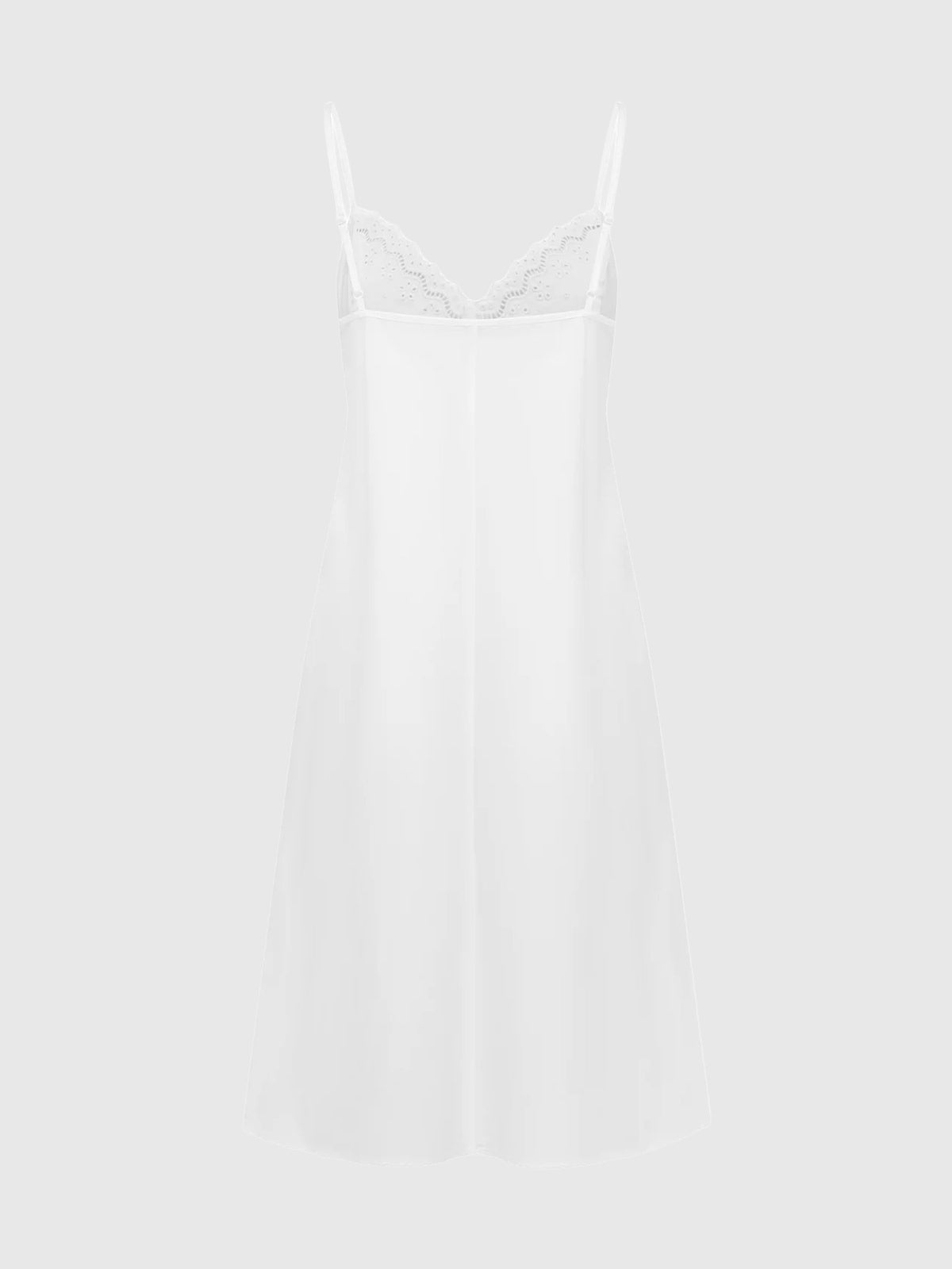 Olga Joan Embroidered Bust Slip Dress Bianca