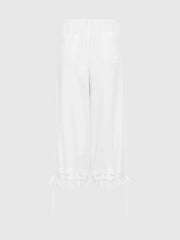 Olga Joan Lace Edge Pantalon Bianca