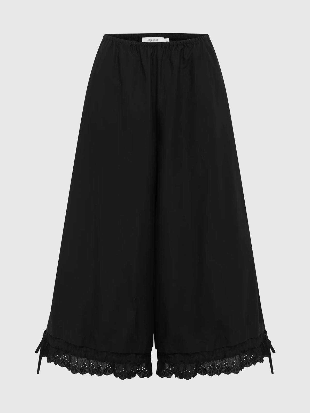 Olga Joan Lace Edge Pantalon Nera