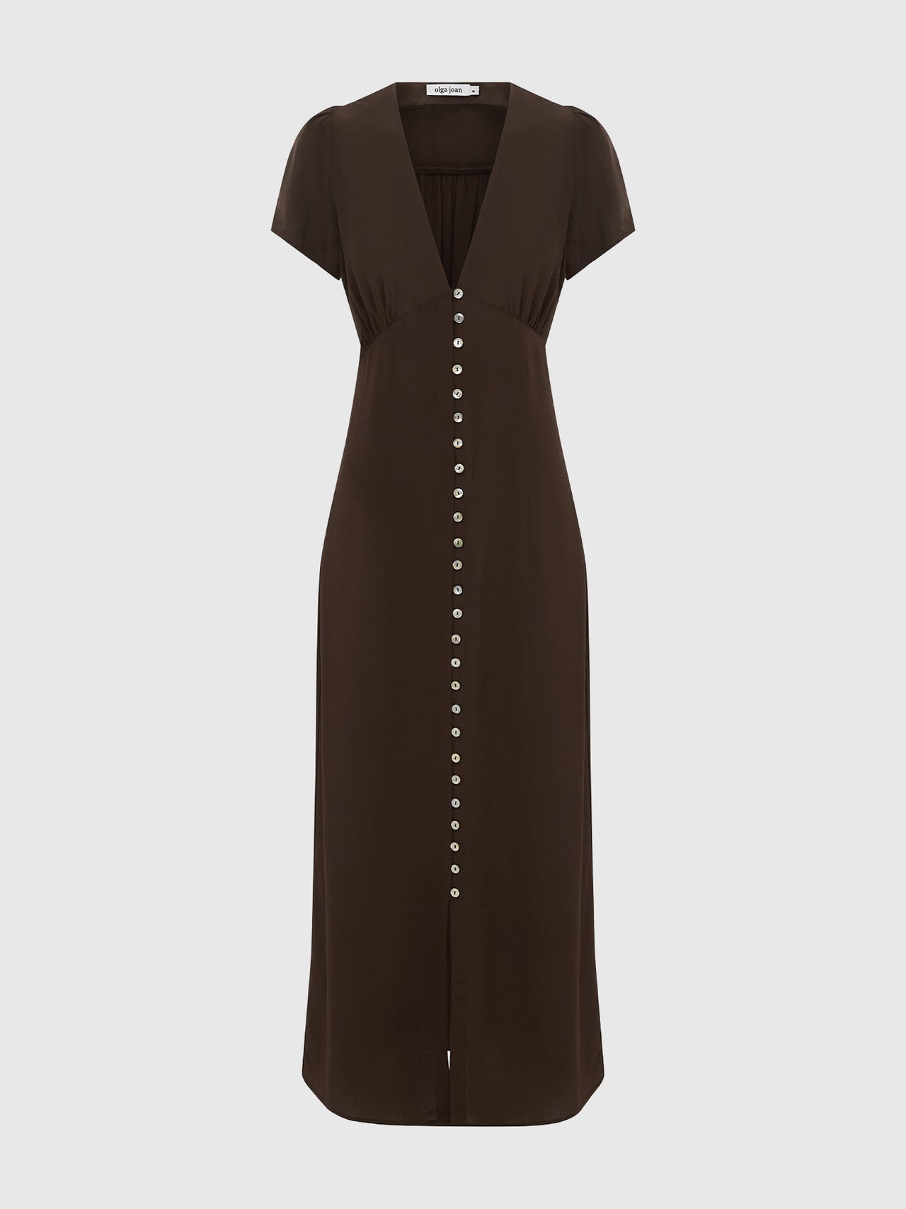 Olga Joan Cap-Sleeve Dress Ciocco