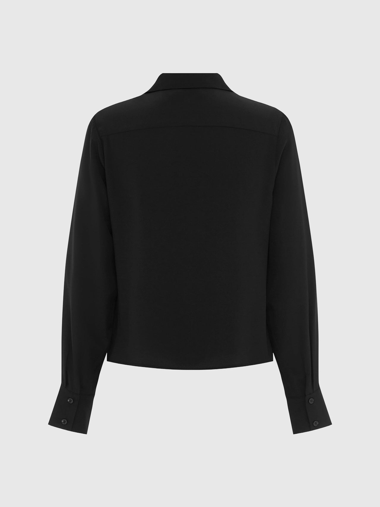 Olga Joan Classic Long Sleeve Silk Shirt Nera