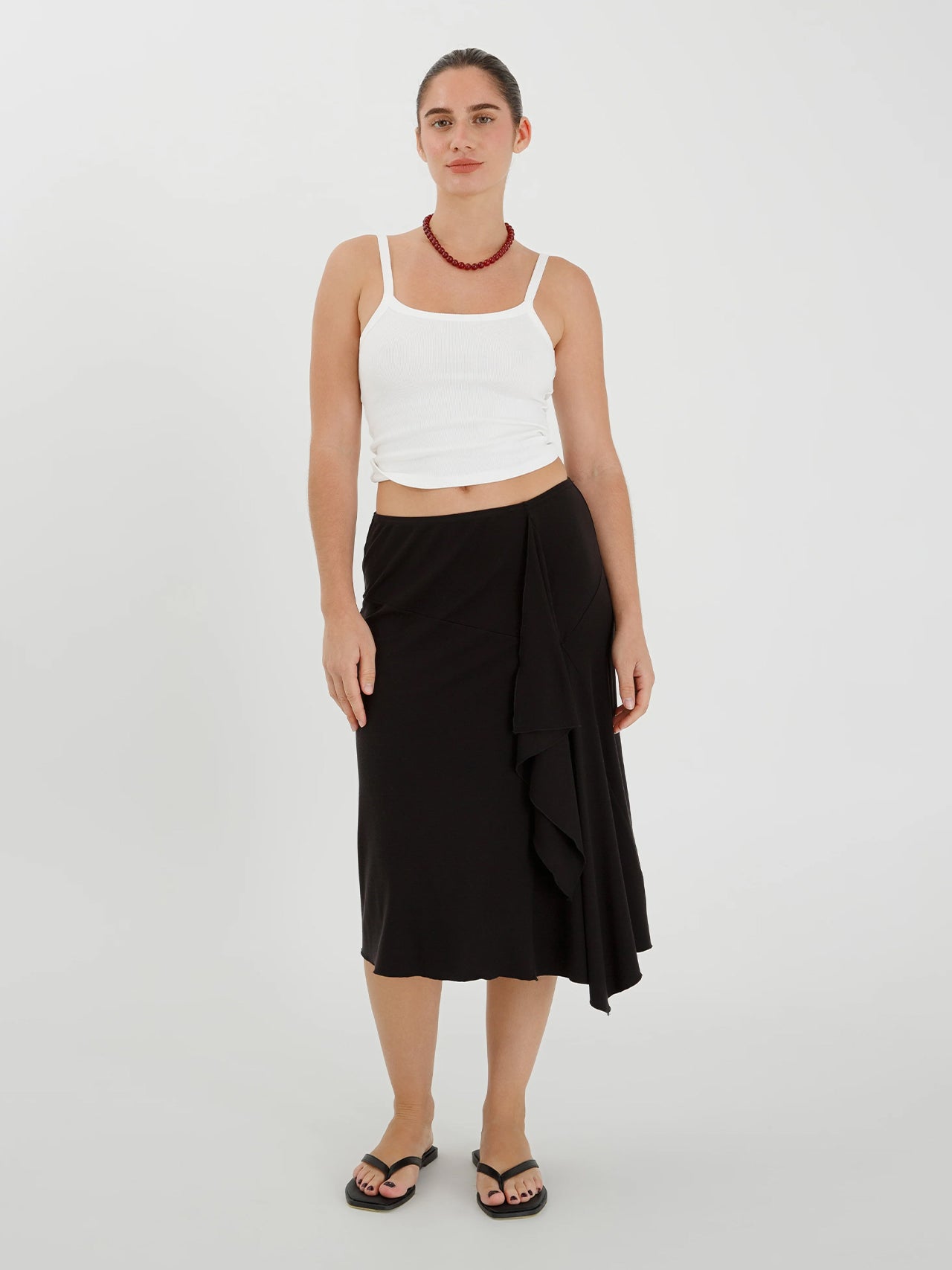 olga joan brown dress Olga Joan Knee Skirt