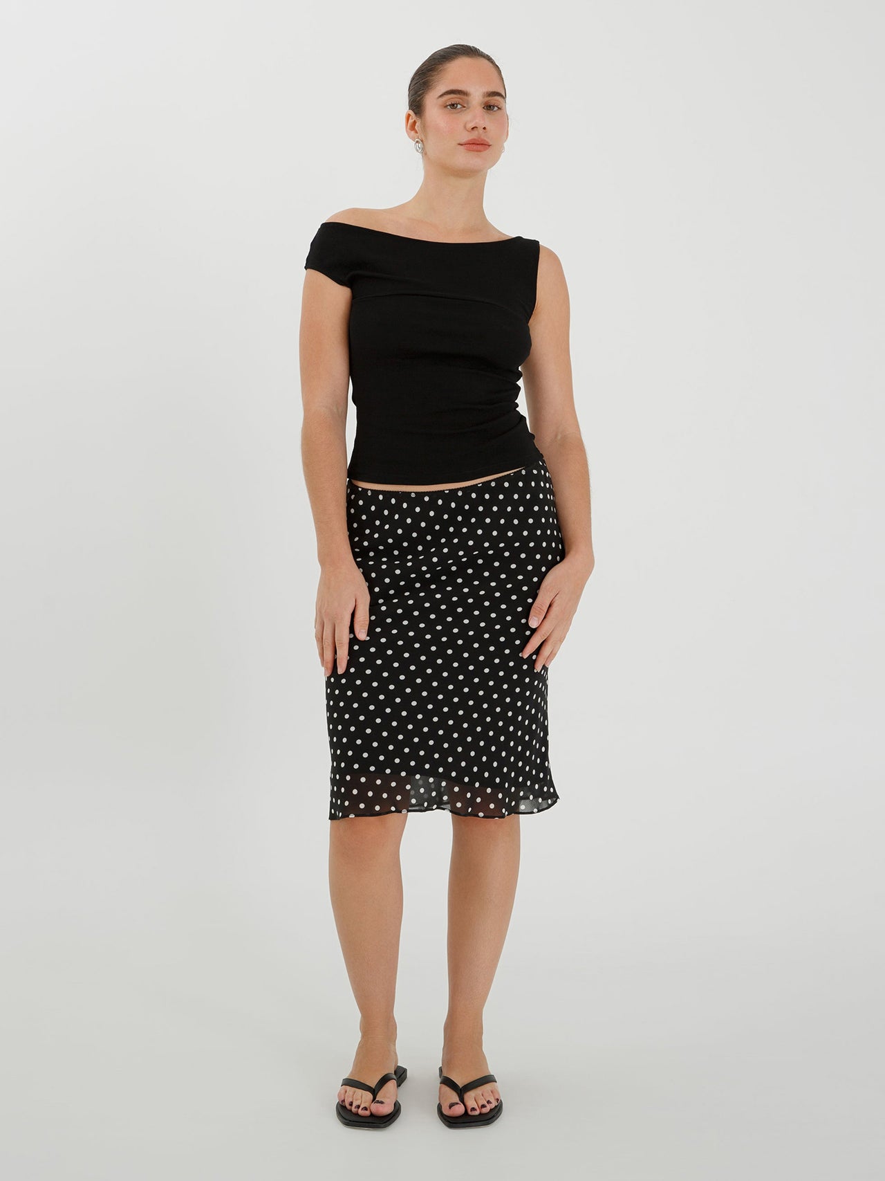 Olga Joan Bias Knee Pois Nera