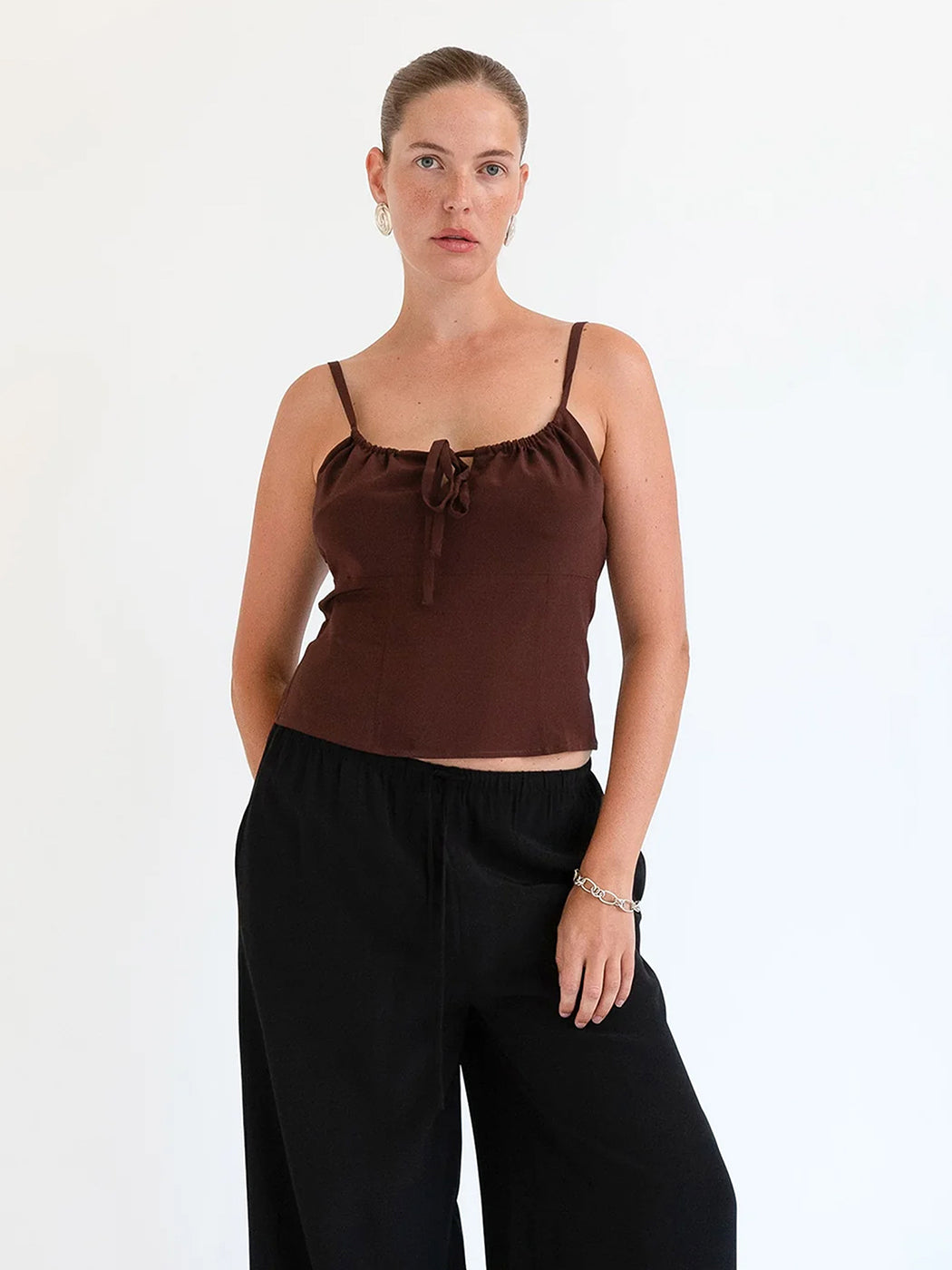 Olga Joan Empire Line Camisole Ciocco