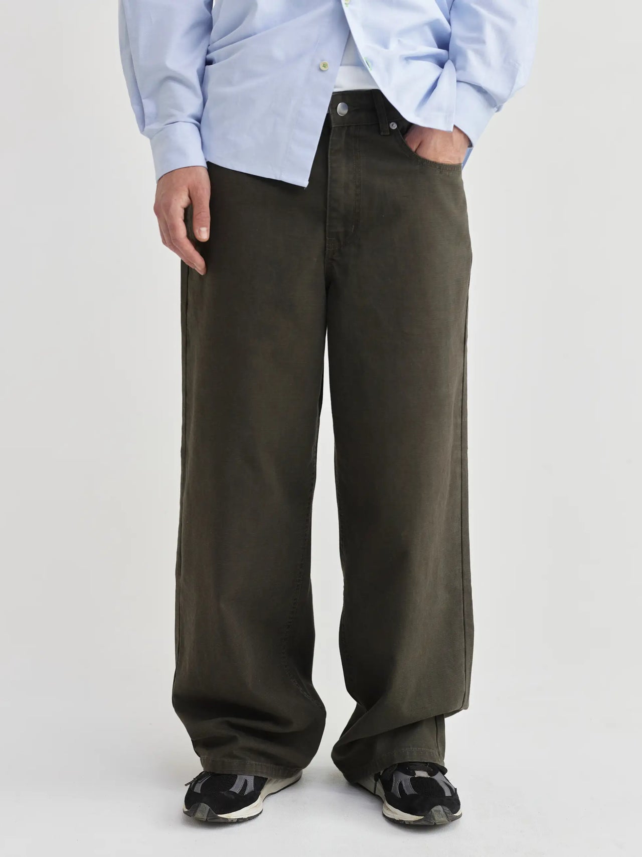 Pseushi Loose Cut Cotton Ripstop Pants Khaki