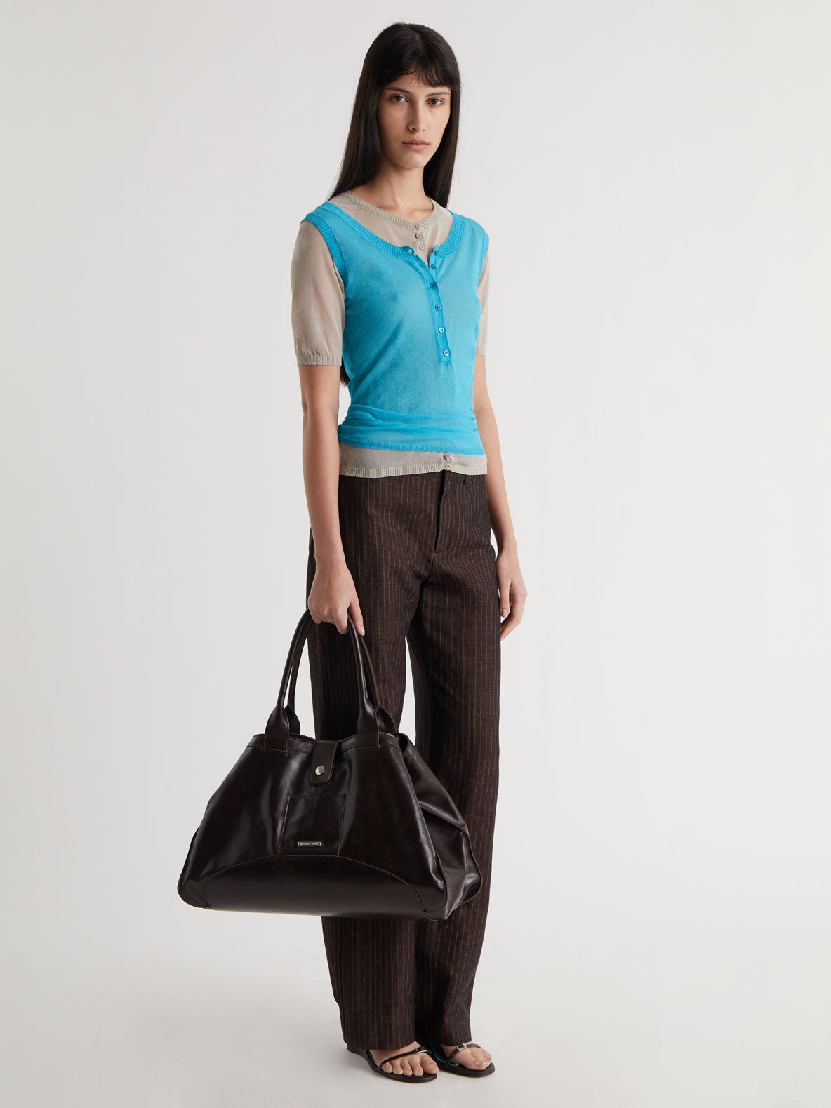 Paloma Wool Nolo Striped Trouser Brown