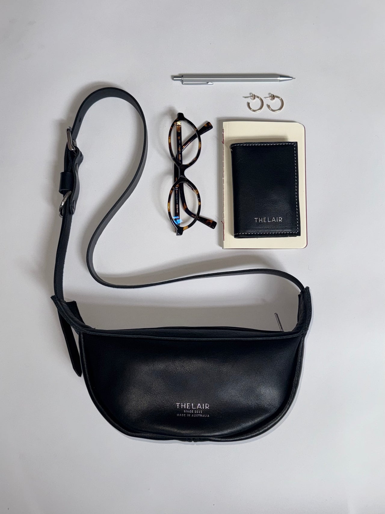 The Lair Slouch Zipper Bag Mini Black Silver