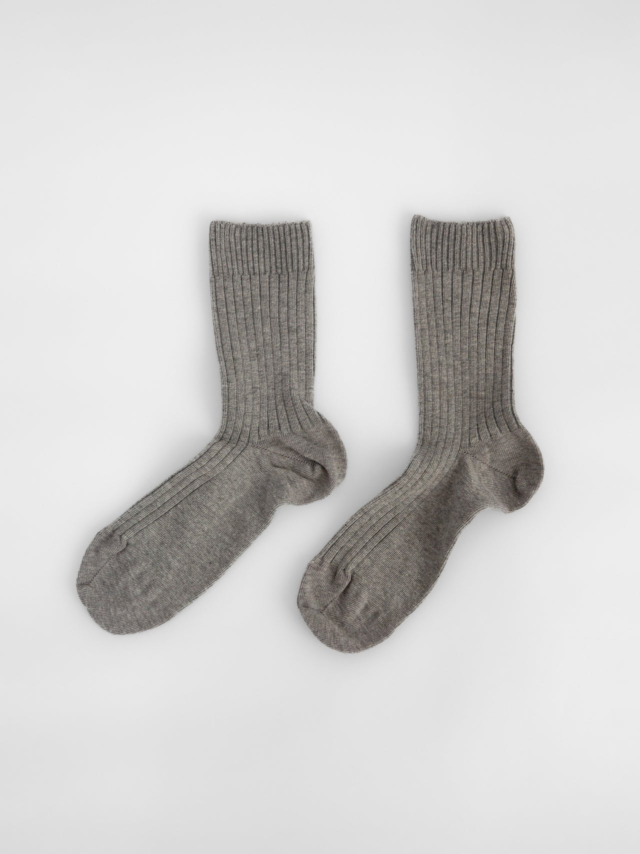 Baserange Rib Ankle Socks Grey Melange