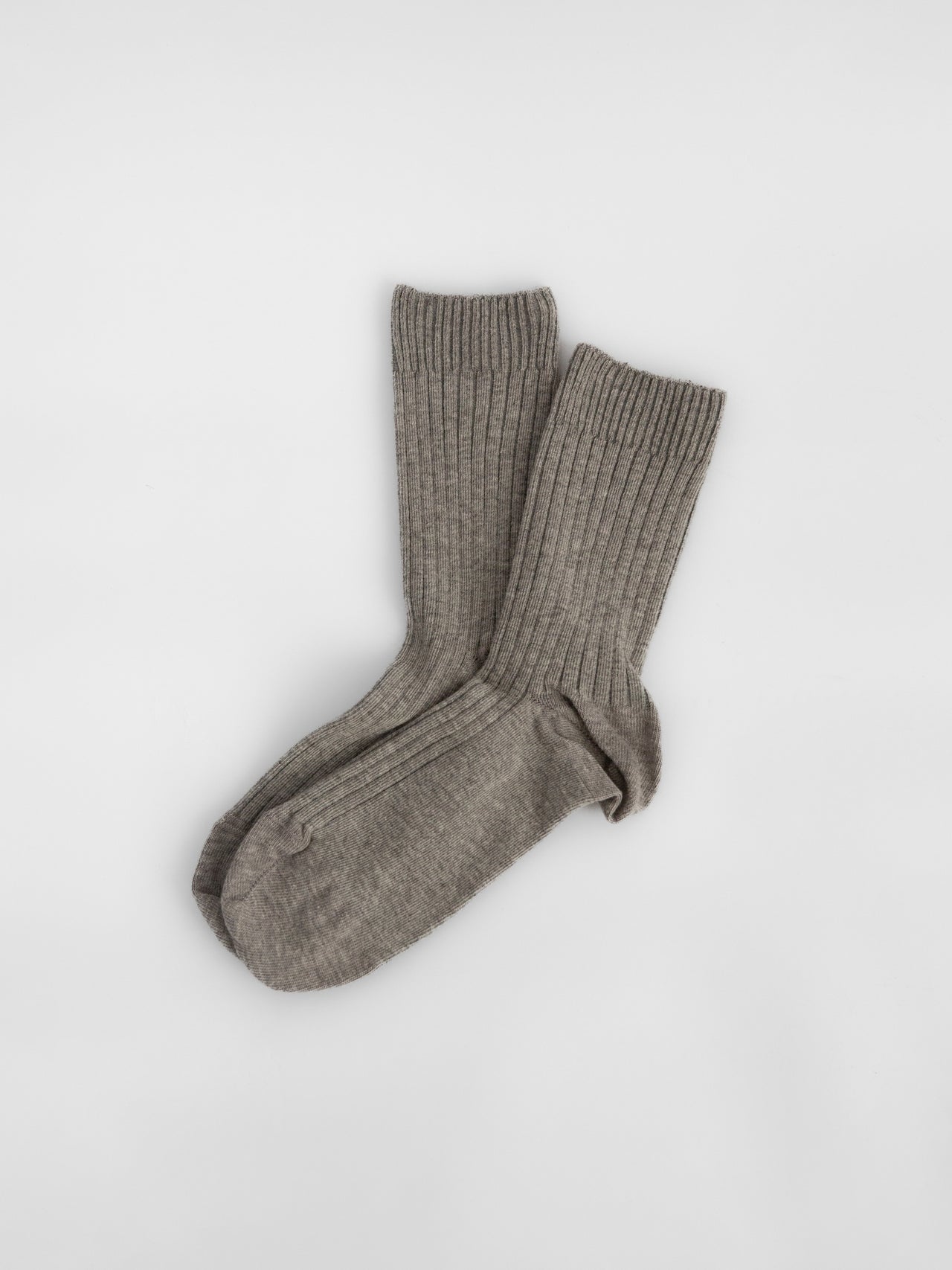 Baserange Rib Ankle Socks Grey Melange