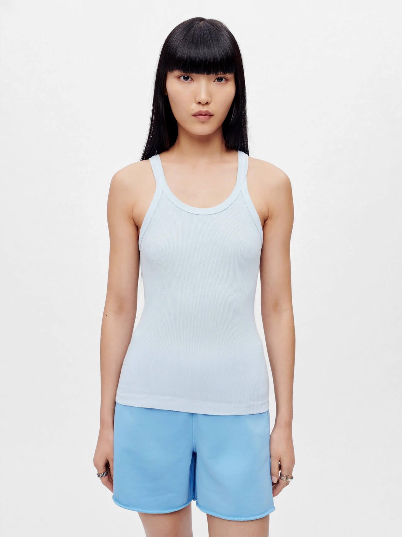 RE/DONE Ribbed Tank Baby Blue