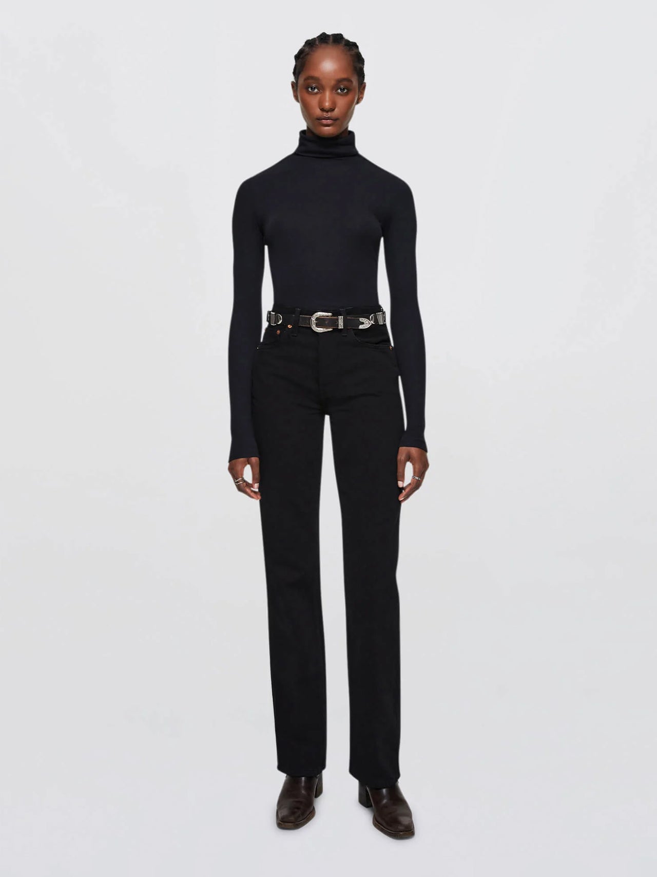 RE/DONE Ribbed Turtleneck Black