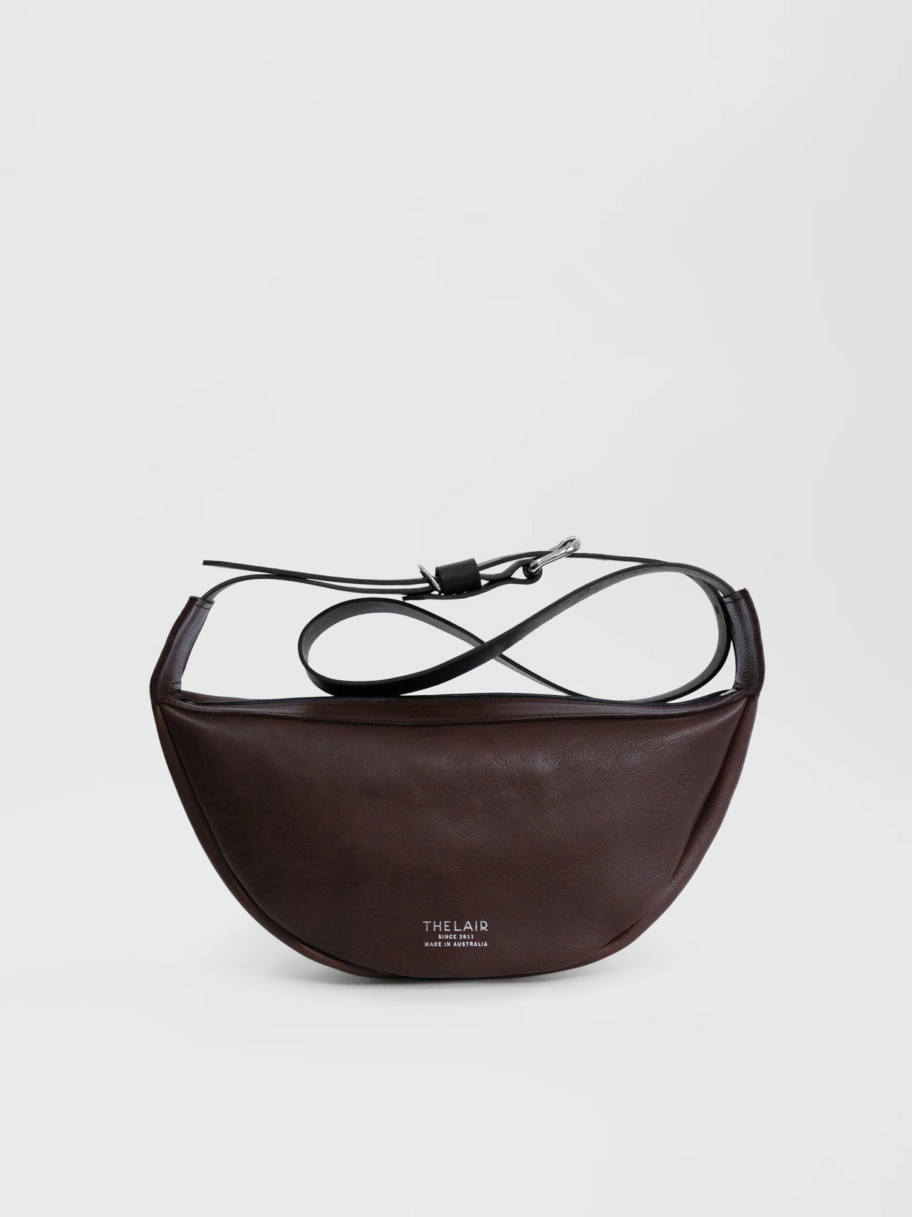 The Lair Slouch Zipper Bag Large Mahogany Silver