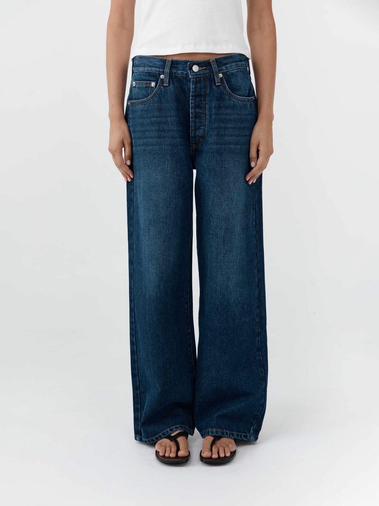 St. Agni Canvas Classic Mid Rise Jeans Dark Indigo