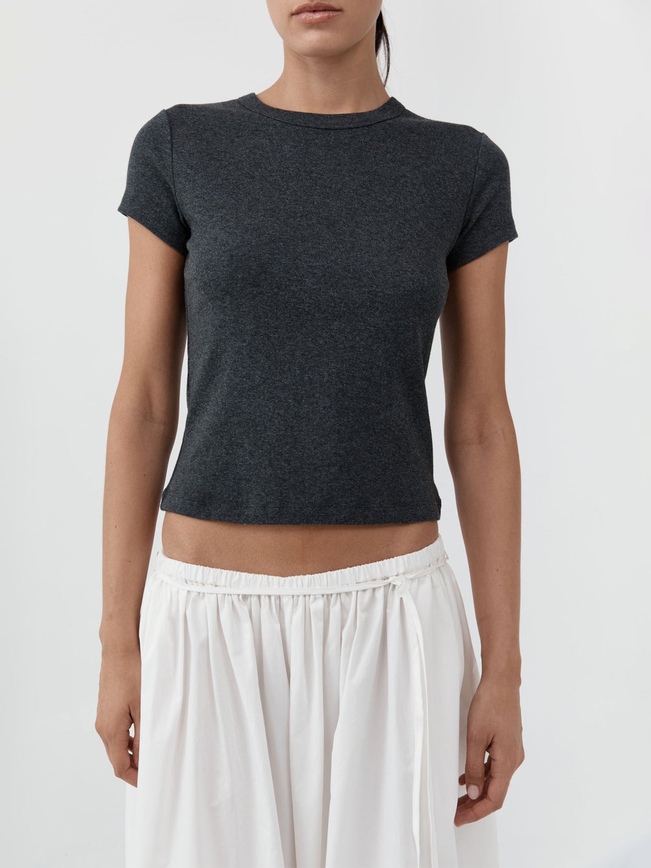 St. Agni Organic Cotton Baby Tee Charcoal Melange