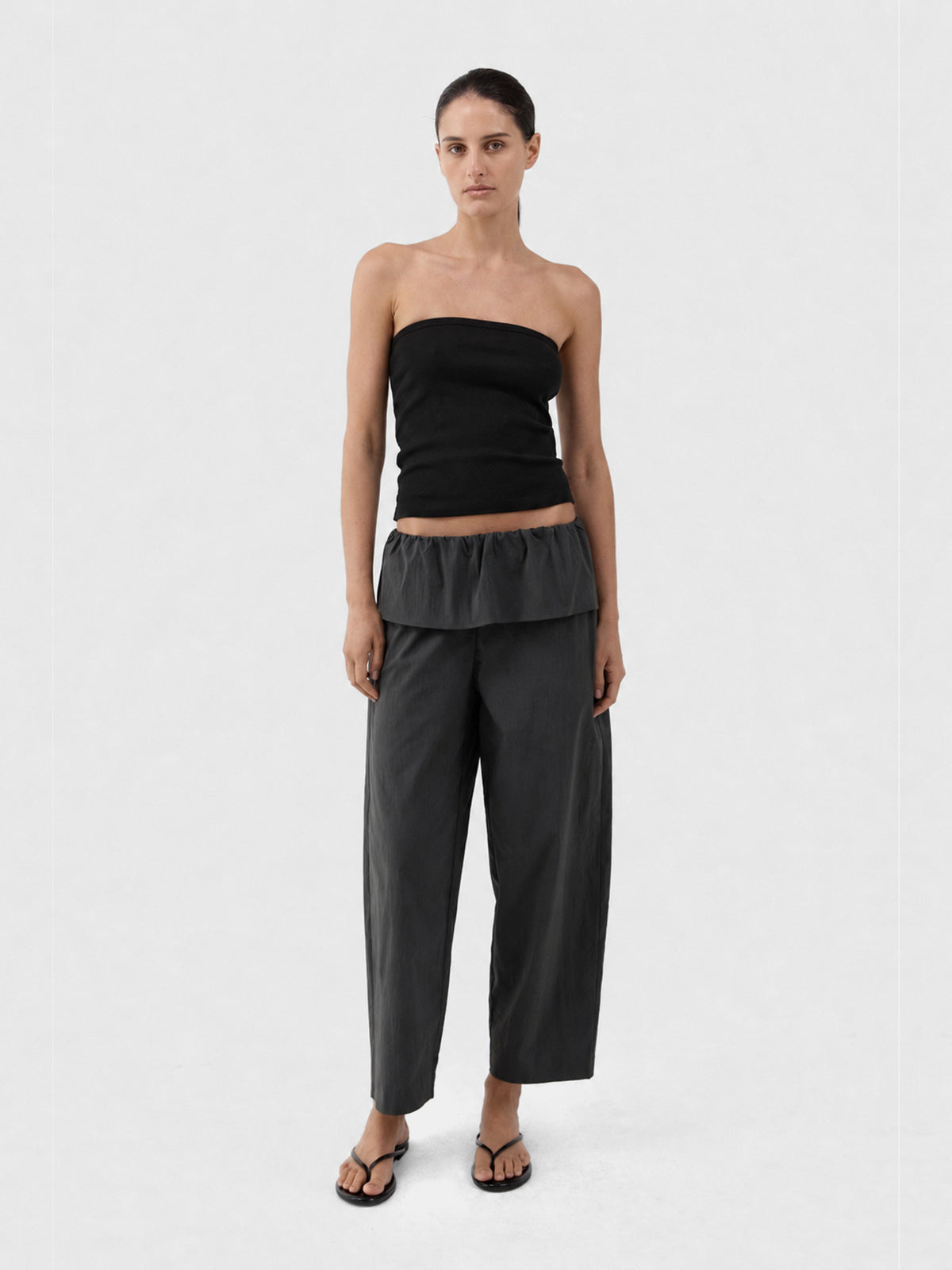 St. Agni Organic Cotton 90's Strapless Top Jet Black
