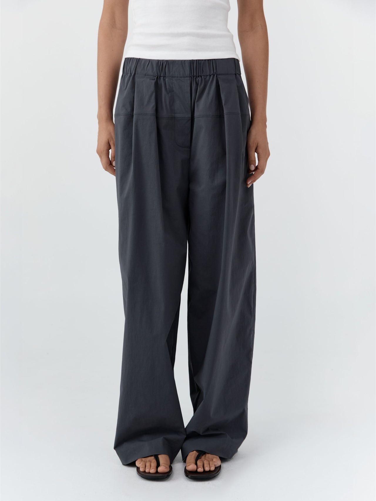 St. Agni Relaxed Pleat Pants Iron Glaze