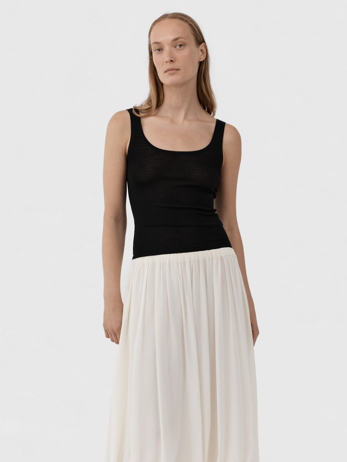 St. Agni Superfine Merino Wool Tank Black