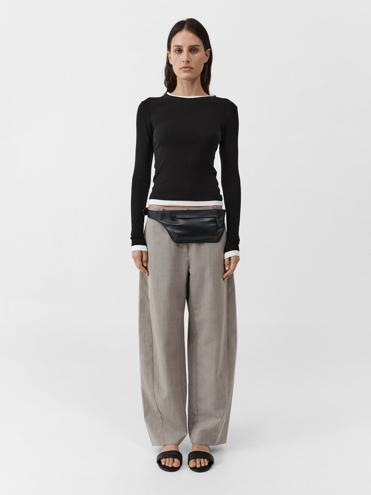 St. Agni Organic Cotton Layered Long Sleeve Jet Black