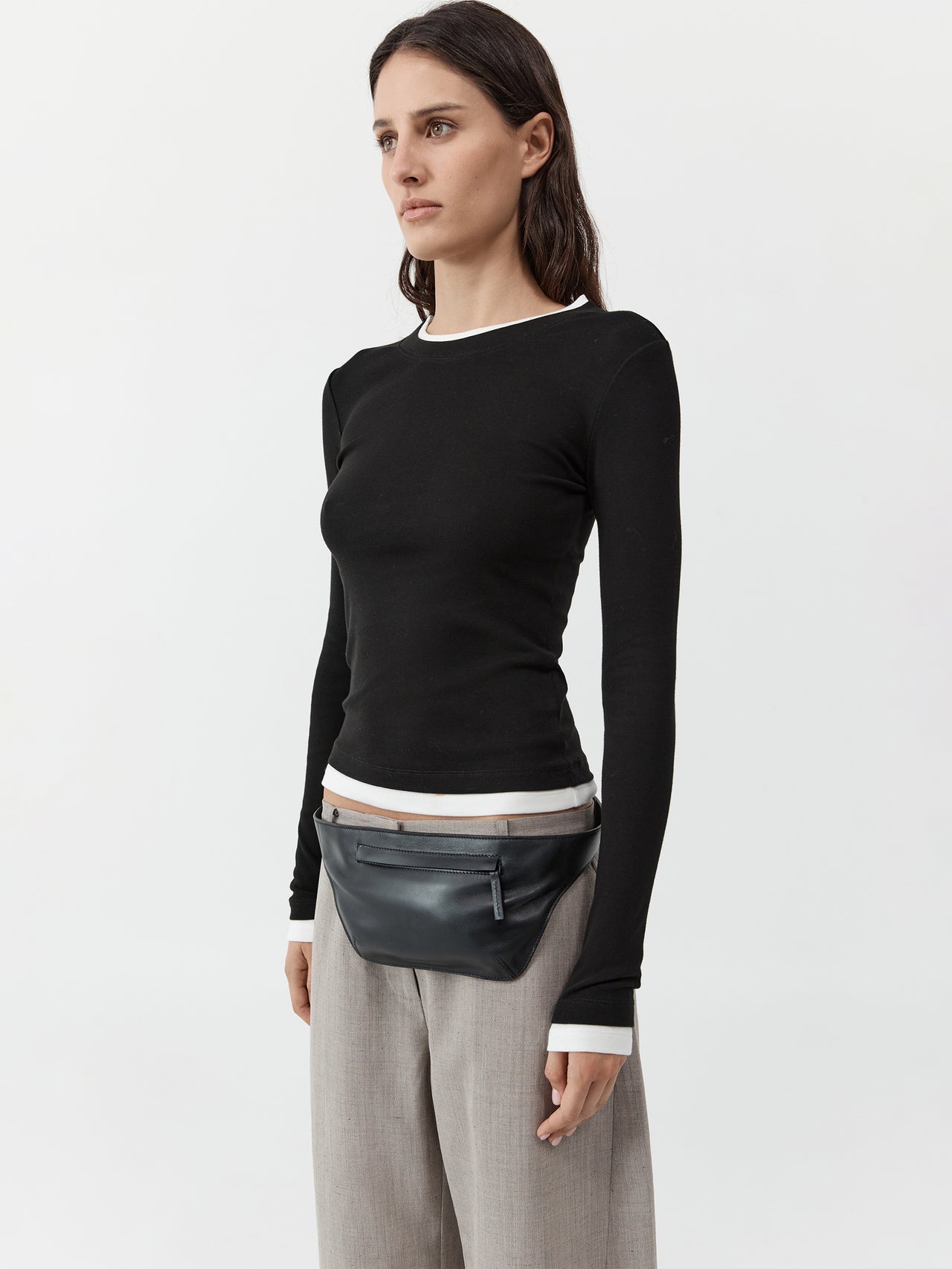 St. Agni Organic Cotton Layered Long Sleeve Jet Black