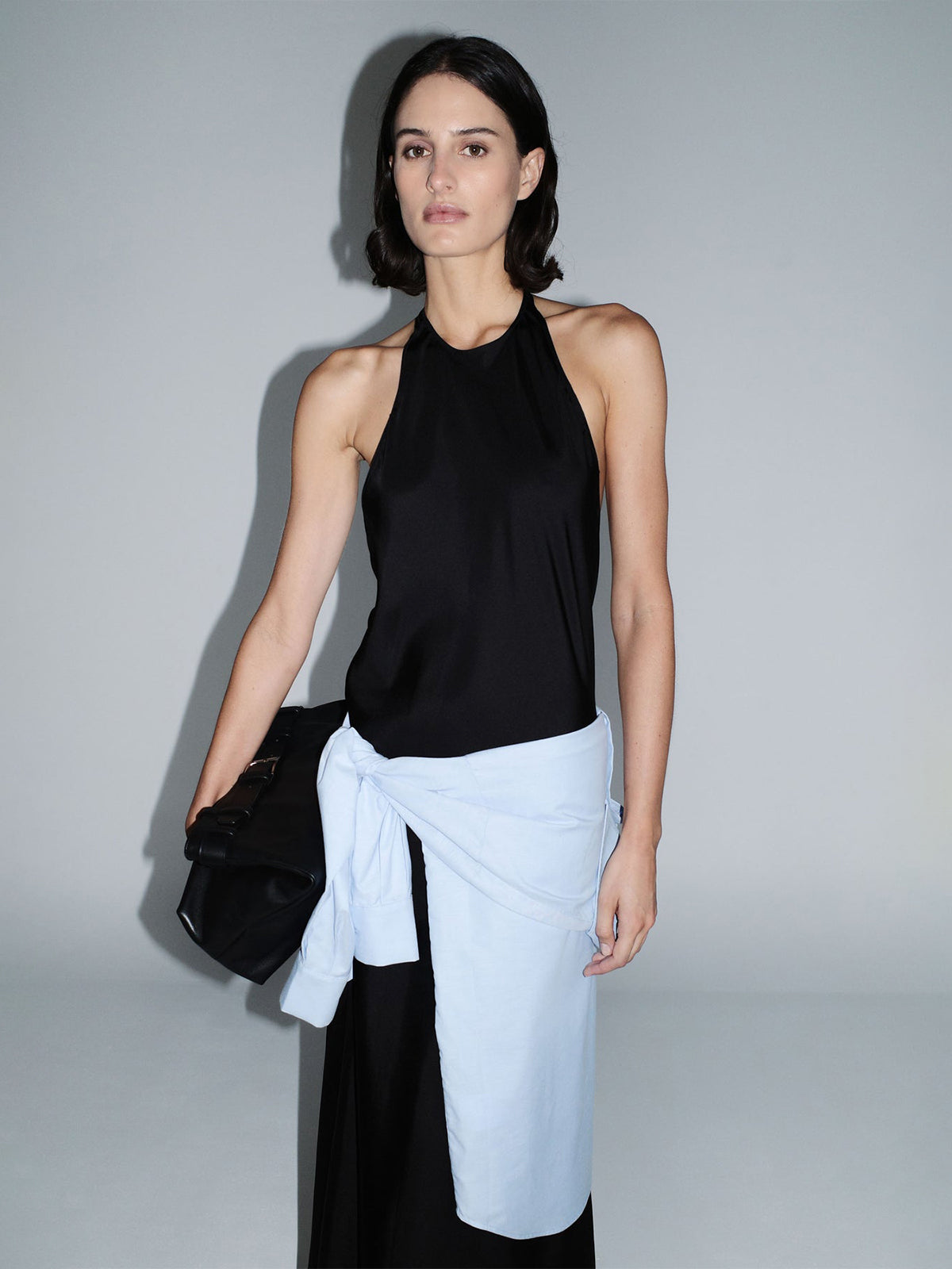 St. Agni Silk Twill Halter Dress Black St. Agni Silk Twill Halter Dress Black