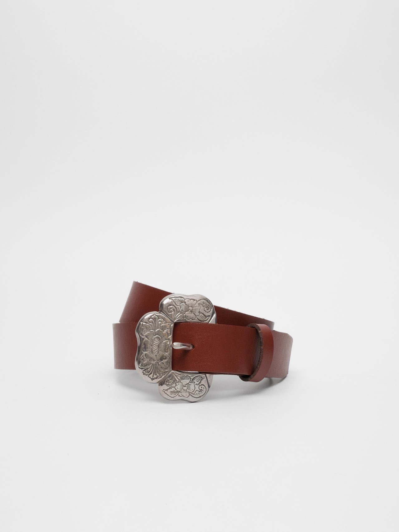 PIECES by The Lair Vintage Italian Buckle Belt Mahogany 3/4