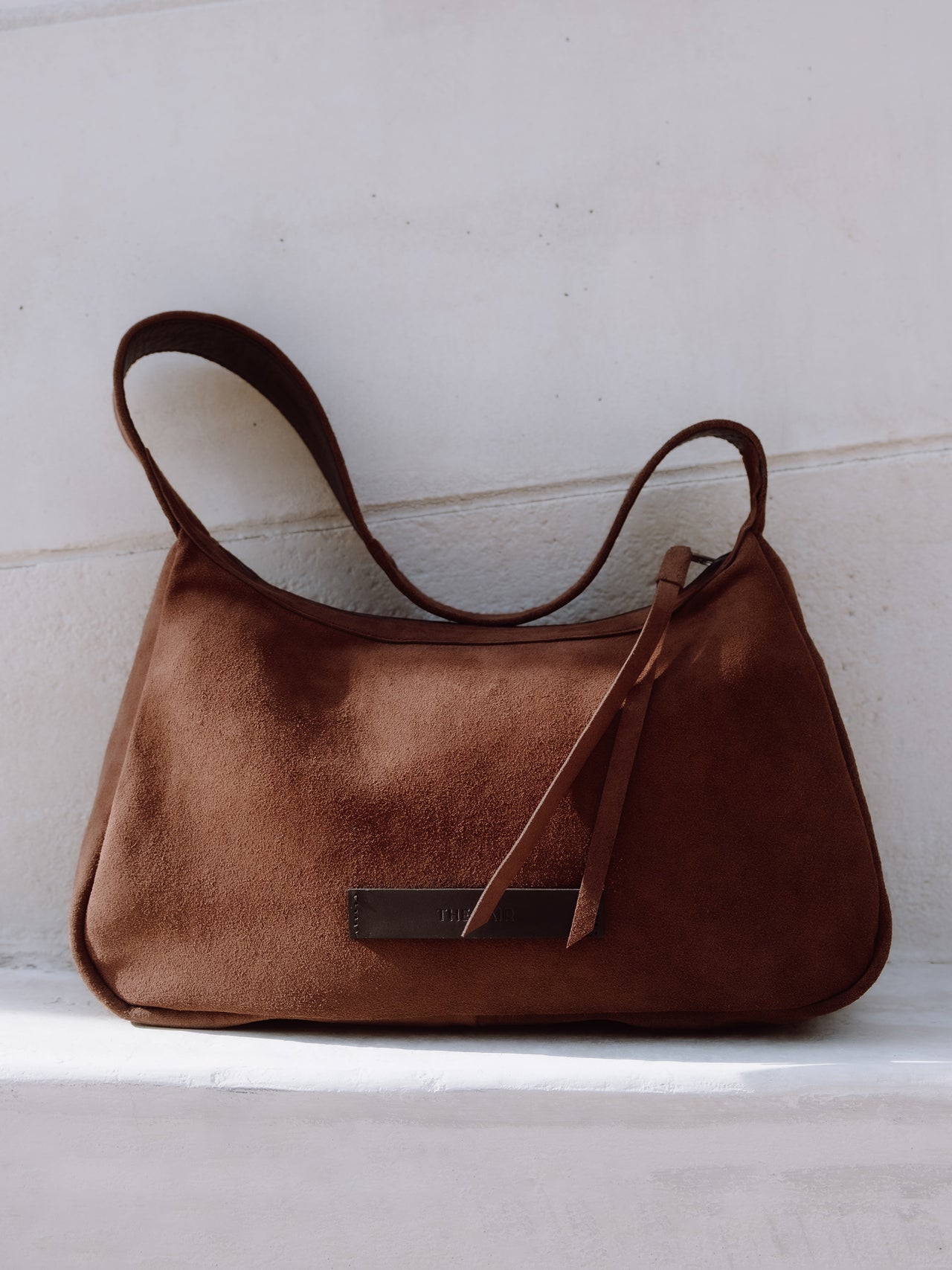 The Lair Johanna Suede Slouch Handbag Cocoa