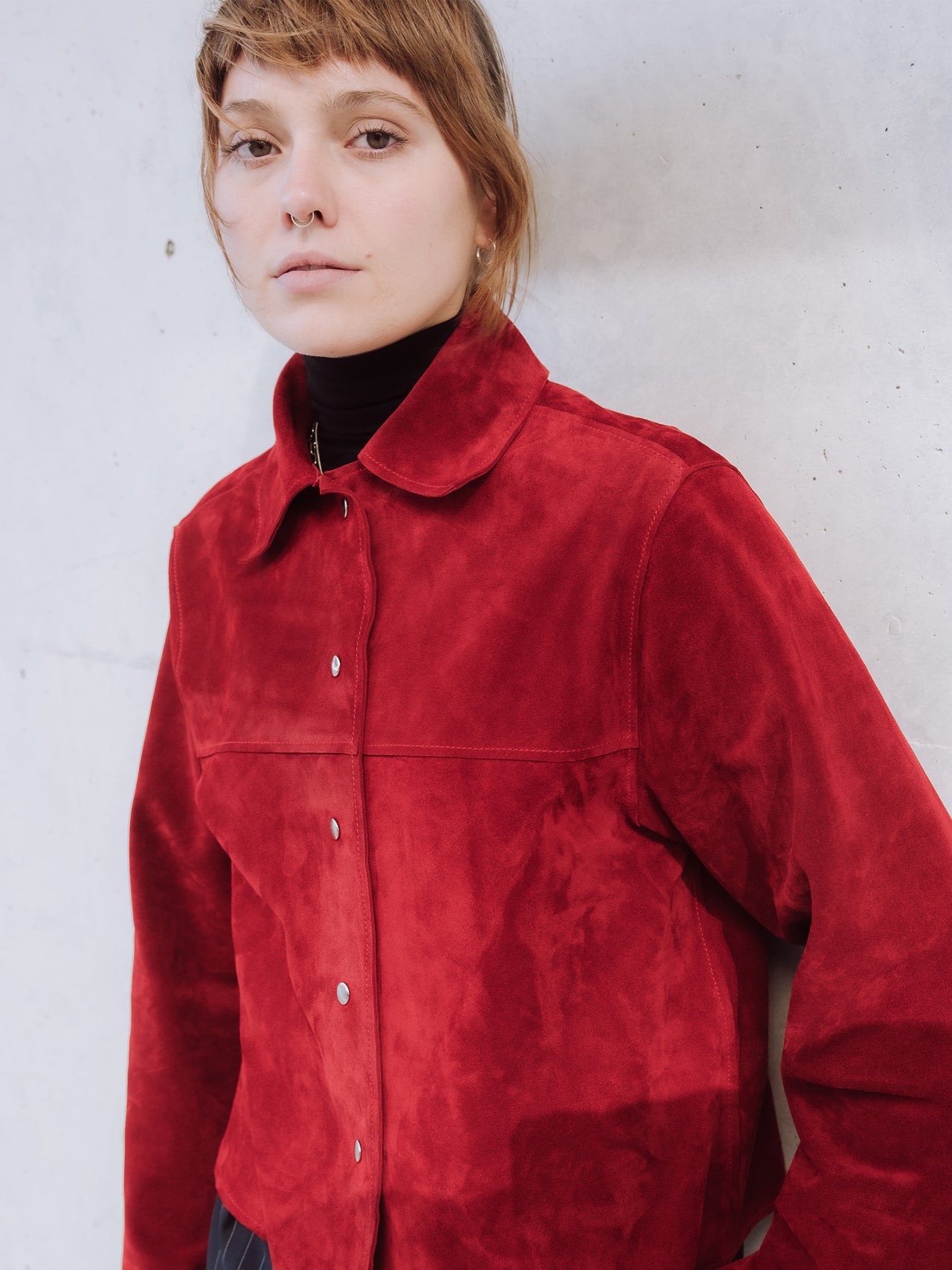The Lair Anja Suede Pop-Stud Jacket Agni 1/2