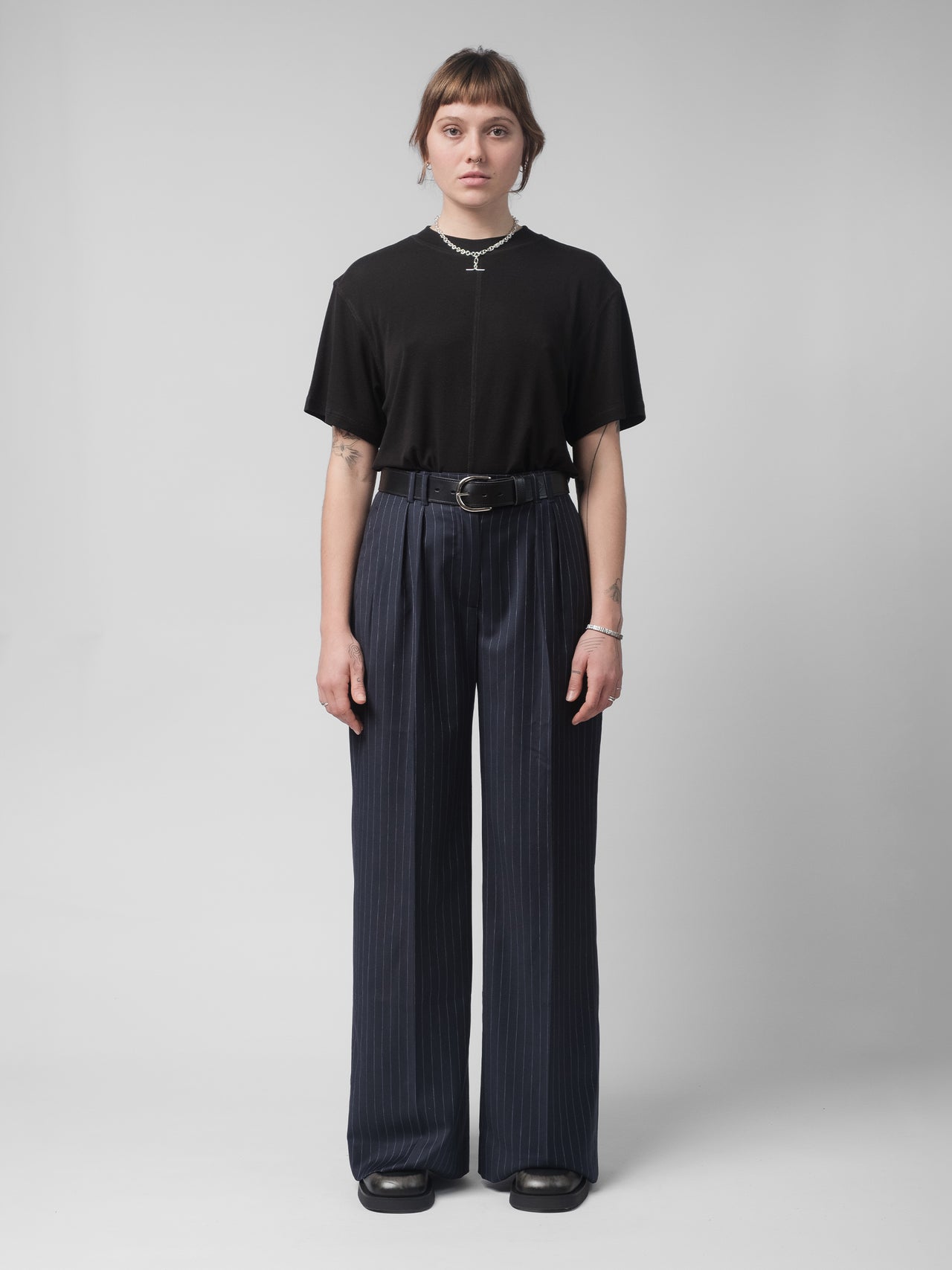 The Lair Apparel Otis Trouser Charcoal Pinstripe