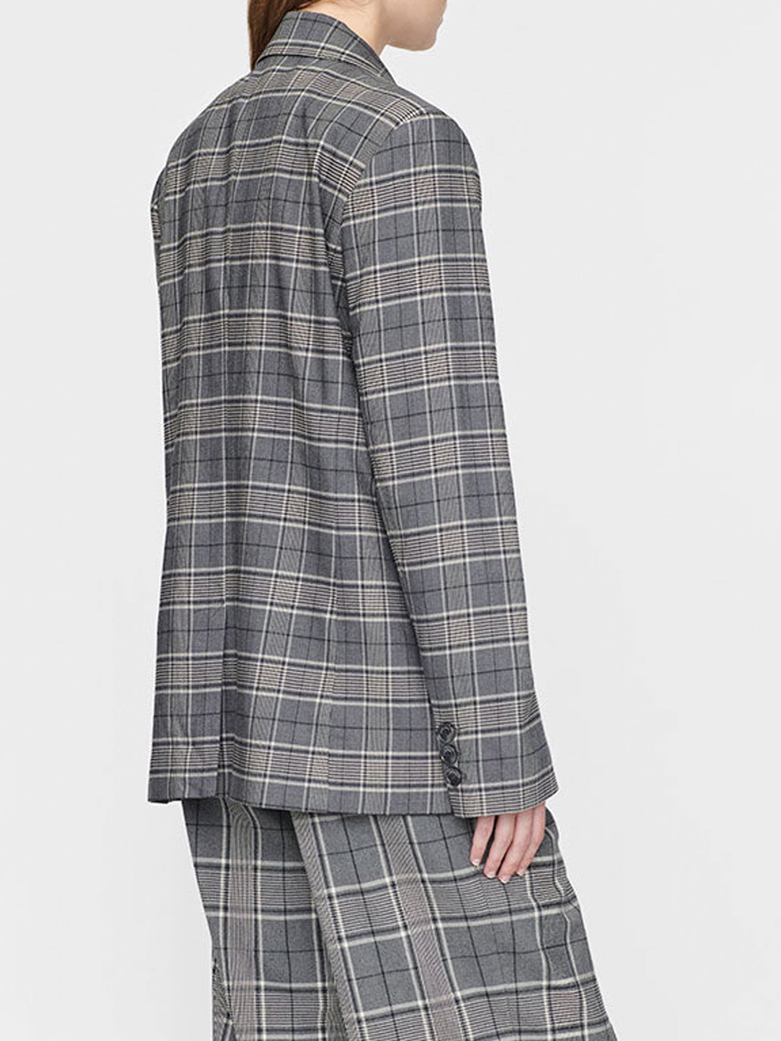 Anine Bing Madeline Blazer Grey Plaid