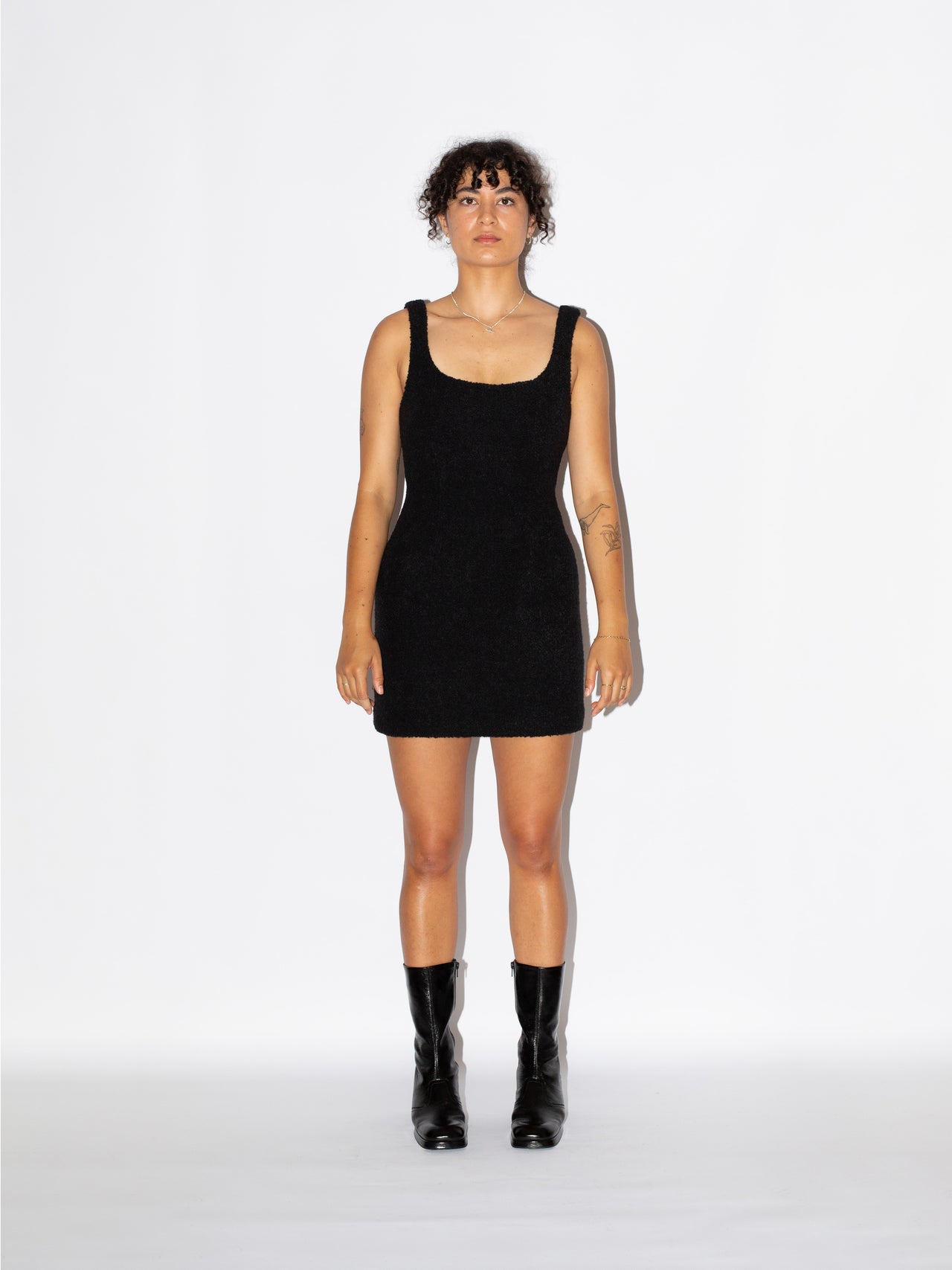 the-lair-matin-fitted-mini-dress-textured-black