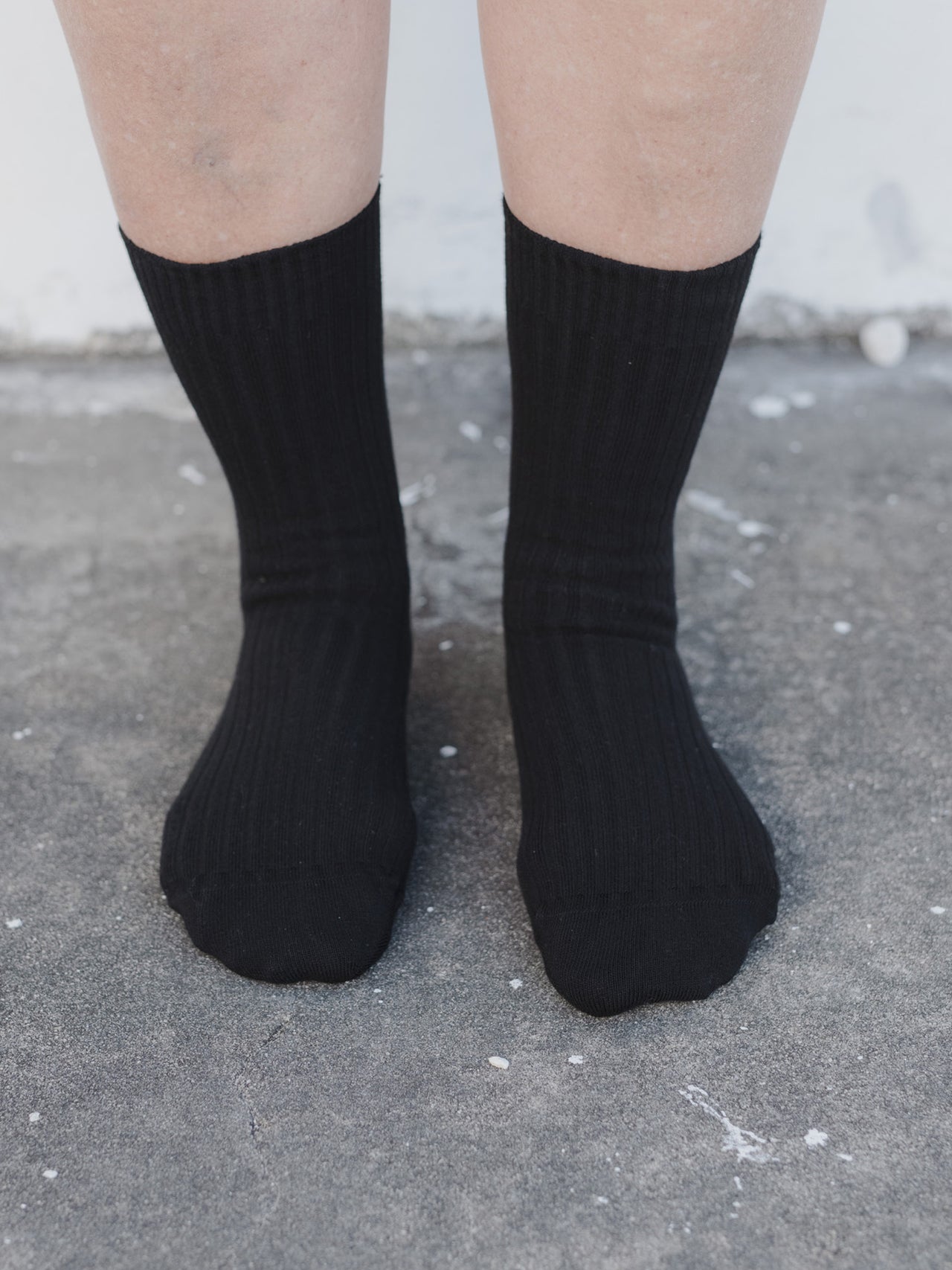 Baserange Rib Ankle Socks Black