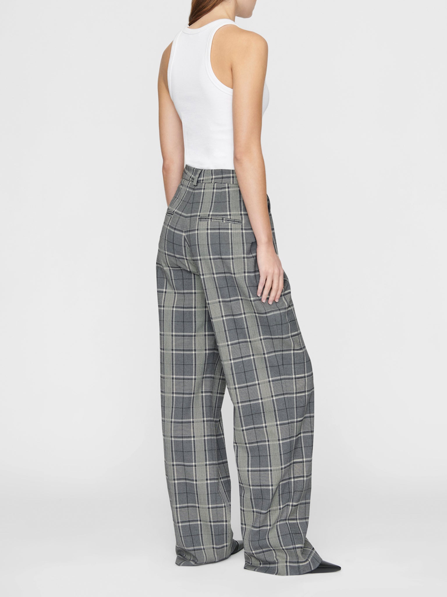 Anine Bing Carrie Pant Grey Plaid